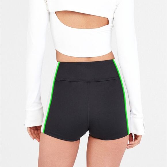 For Love and Lemons Knitwear Brandy Stripe Shorts Size XS Black High Rise - Picture 2 of 10